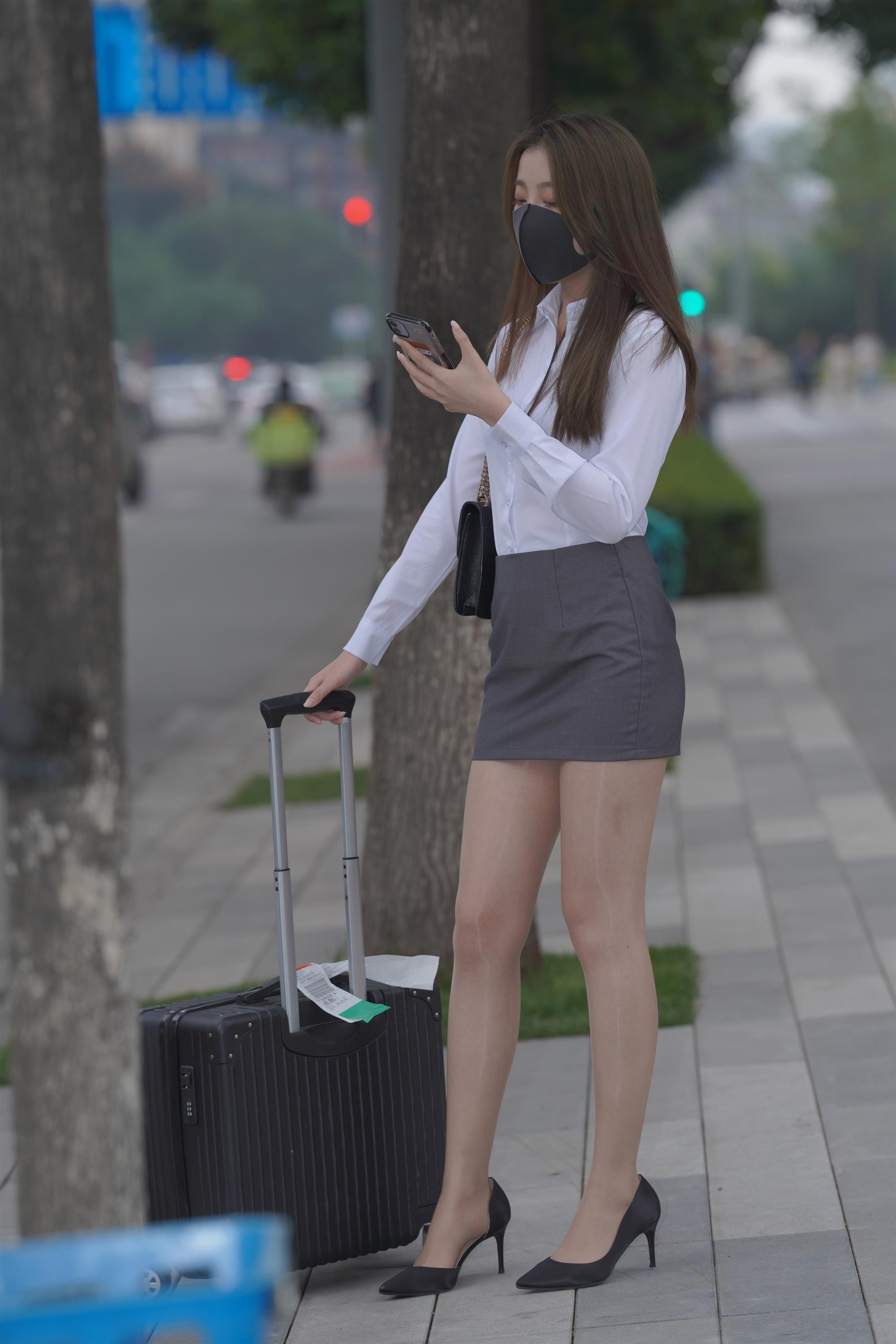 Street White shirt miniskirt high heels - 209.jpg