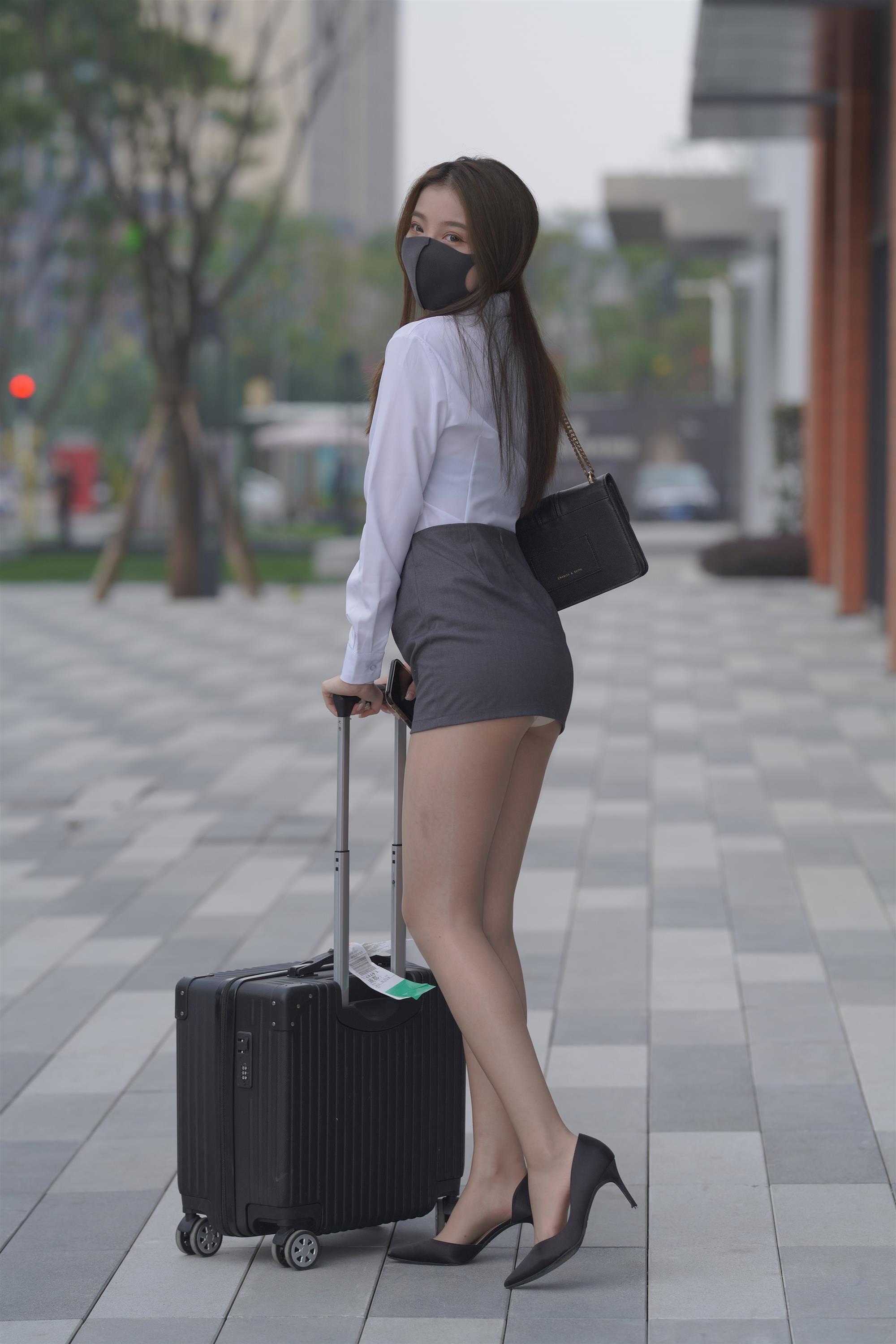 Street White shirt miniskirt high heels - 168.jpg