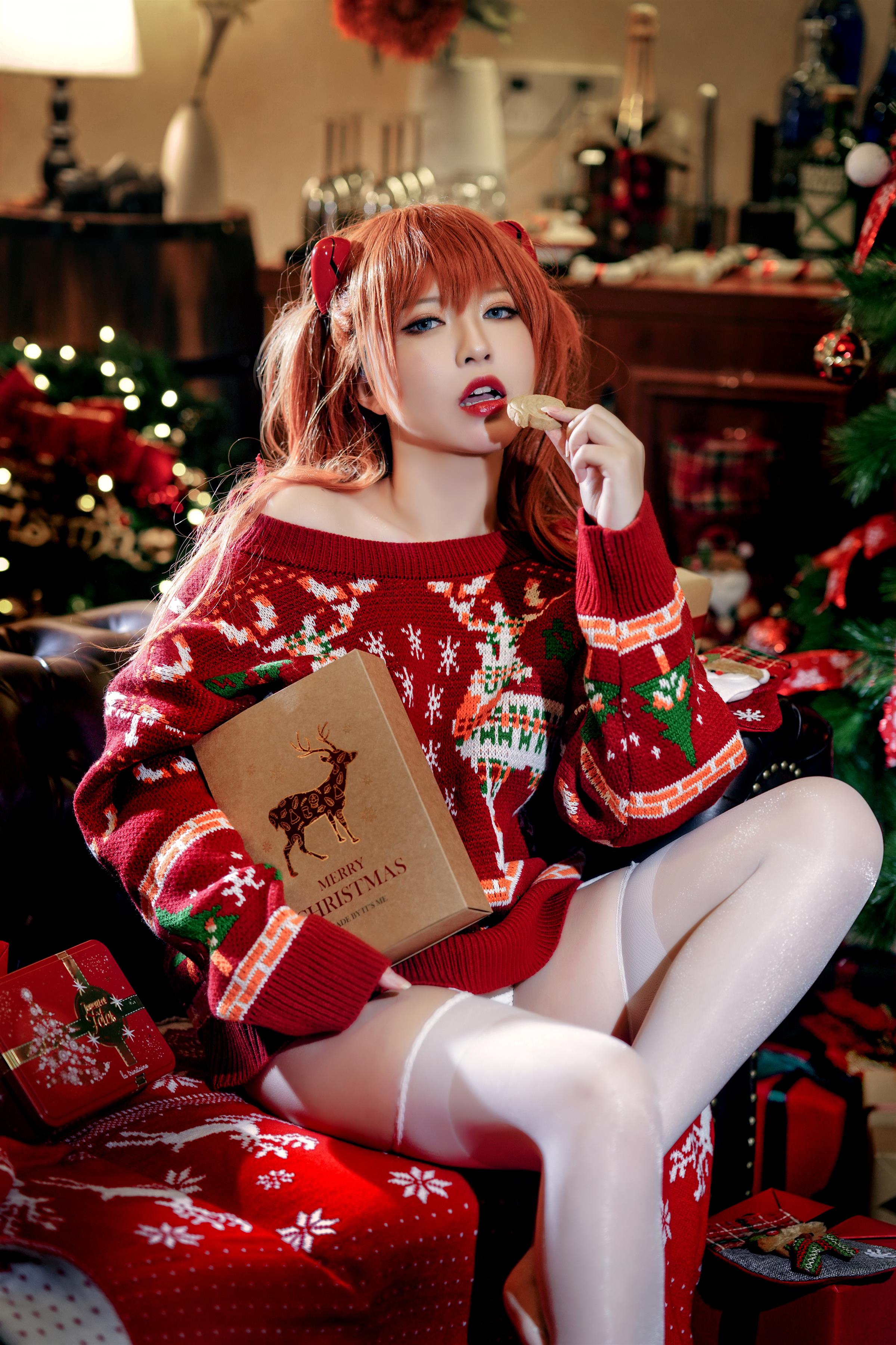 Cosplay 半半子  式波ASUKA Christmas - 5.jpg