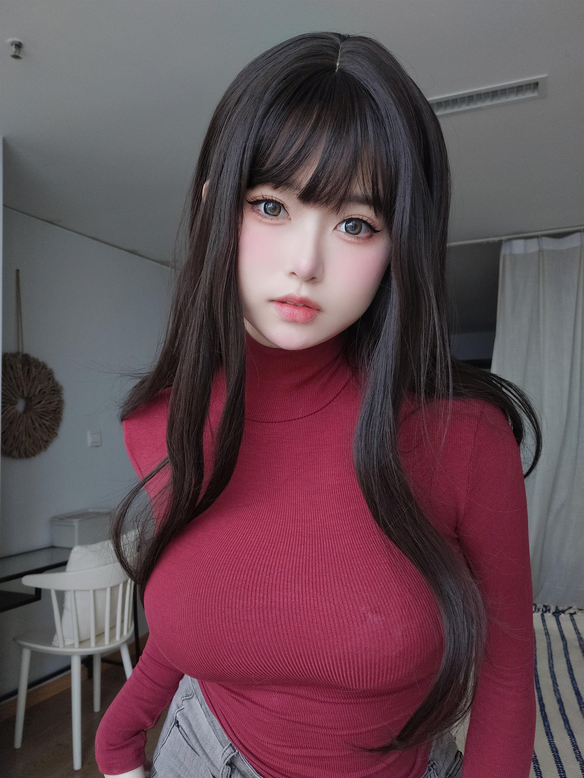 Cosplay 女主K 红色毛衣的丰满妹妹 - 1.jpg
