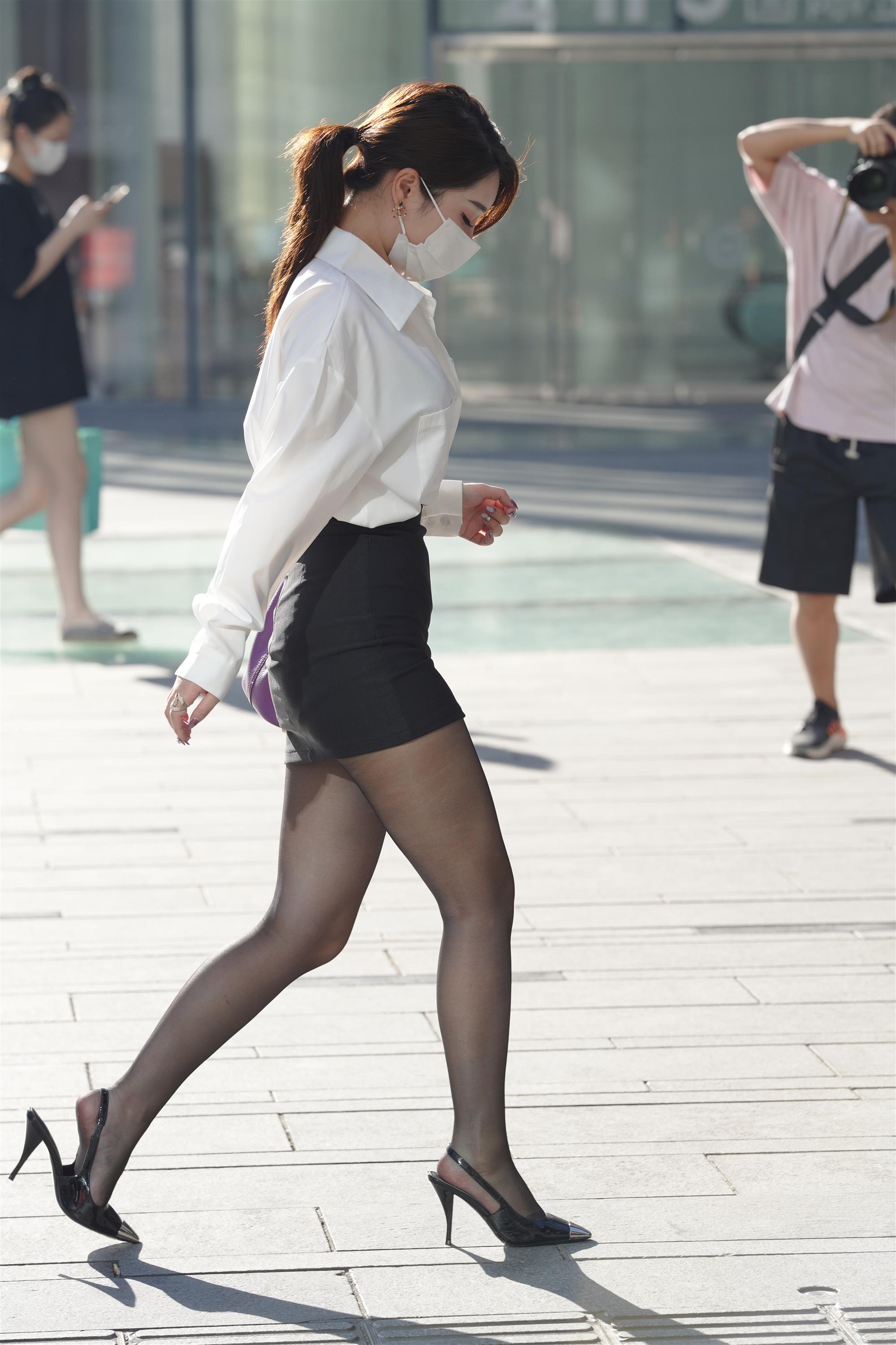 Street White shirt and black mini skirt - 49.jpg