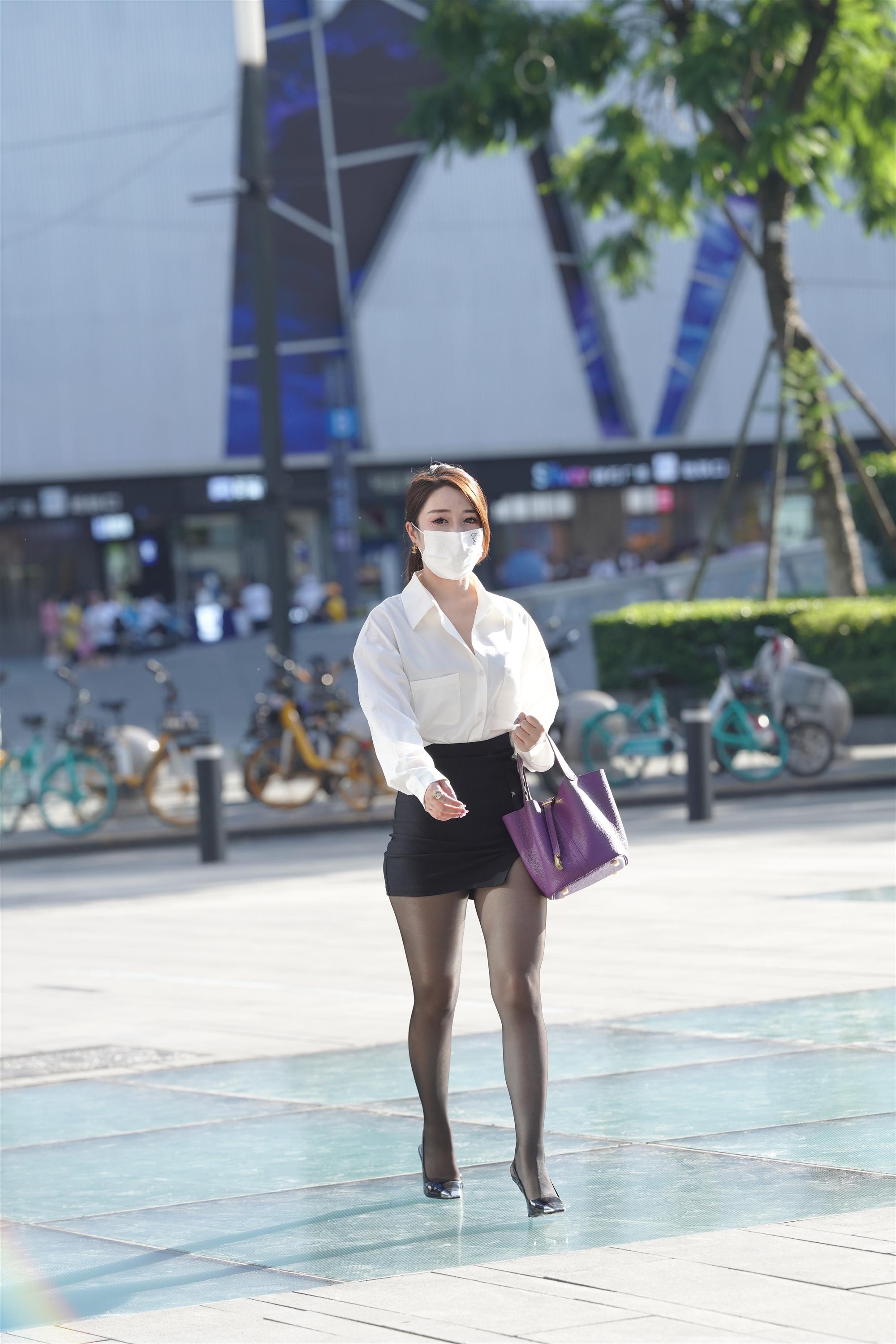 Street White shirt and black mini skirt - 8.jpg