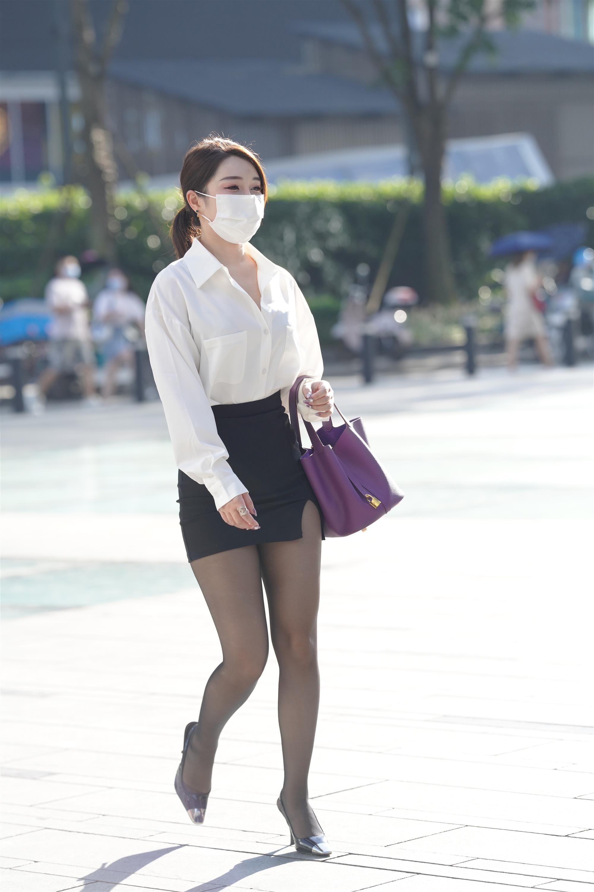 Street White shirt and black mini skirt - 25.jpg