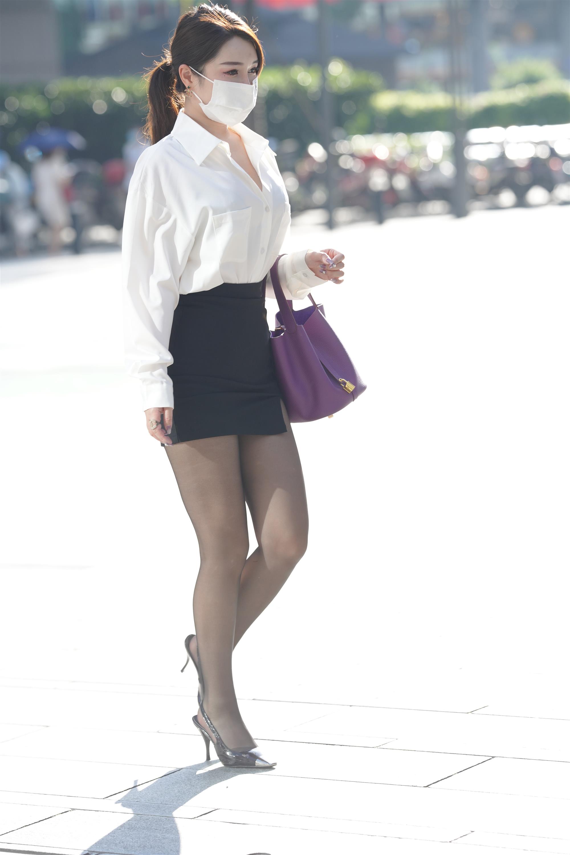 Street White shirt and black mini skirt - 32.jpg