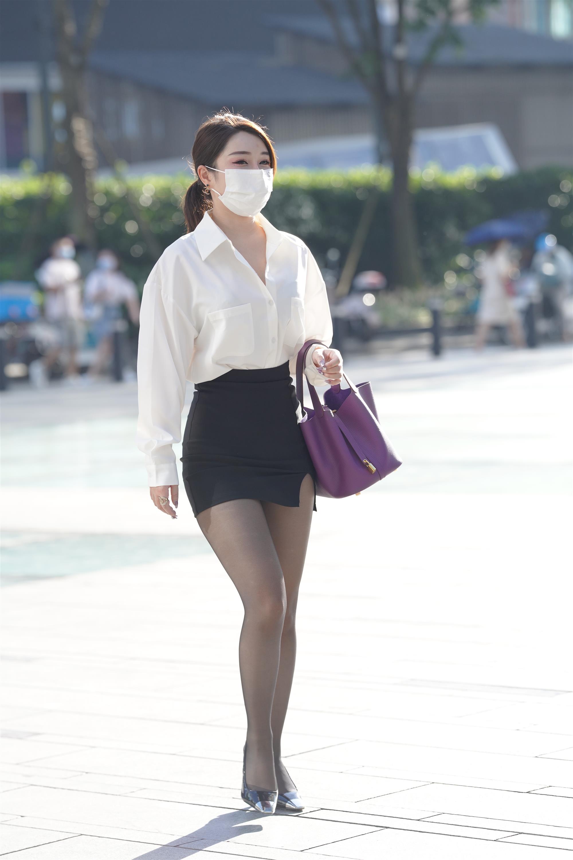 Street White shirt and black mini skirt - 26.jpg