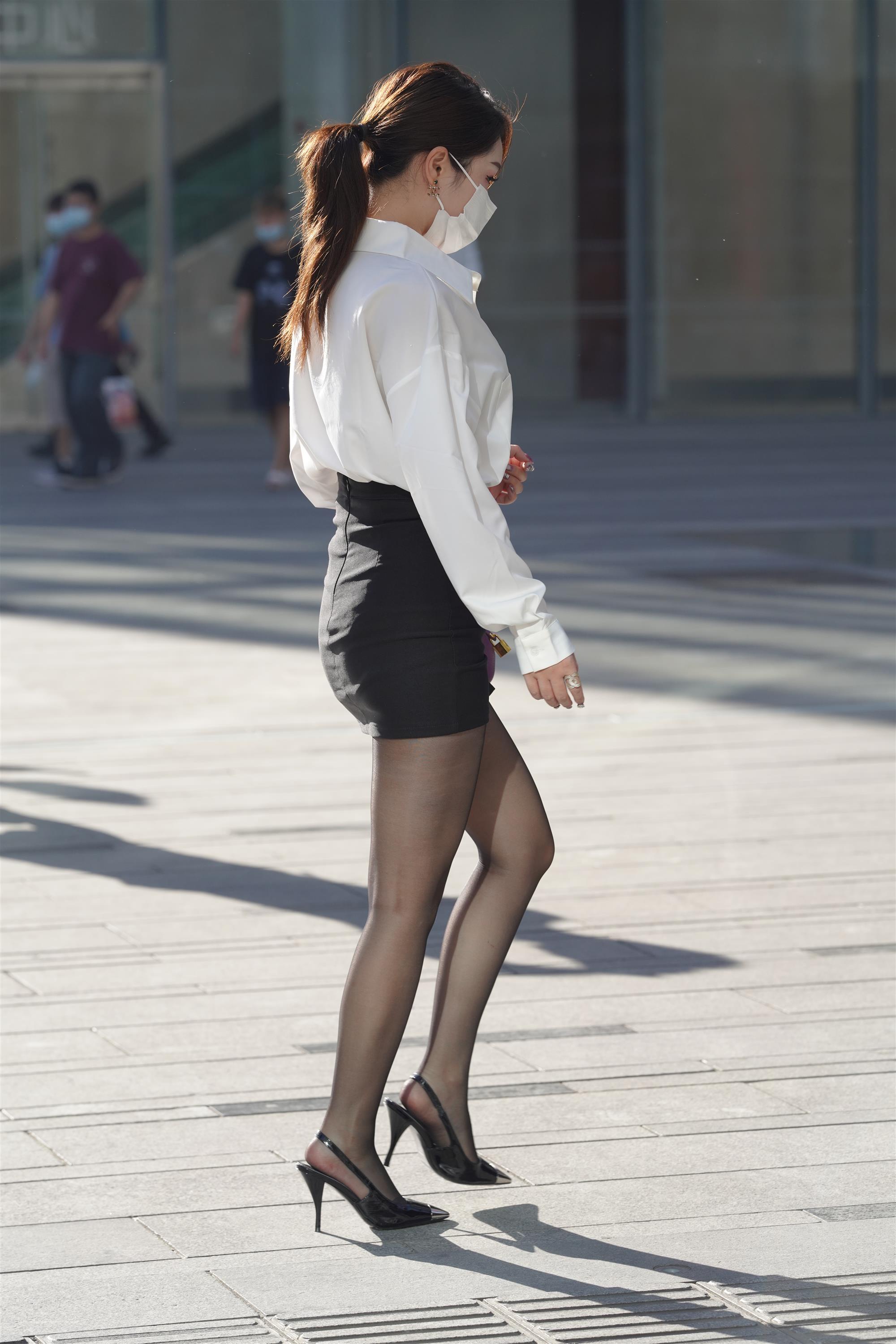 Street White shirt and black mini skirt - 55.jpg