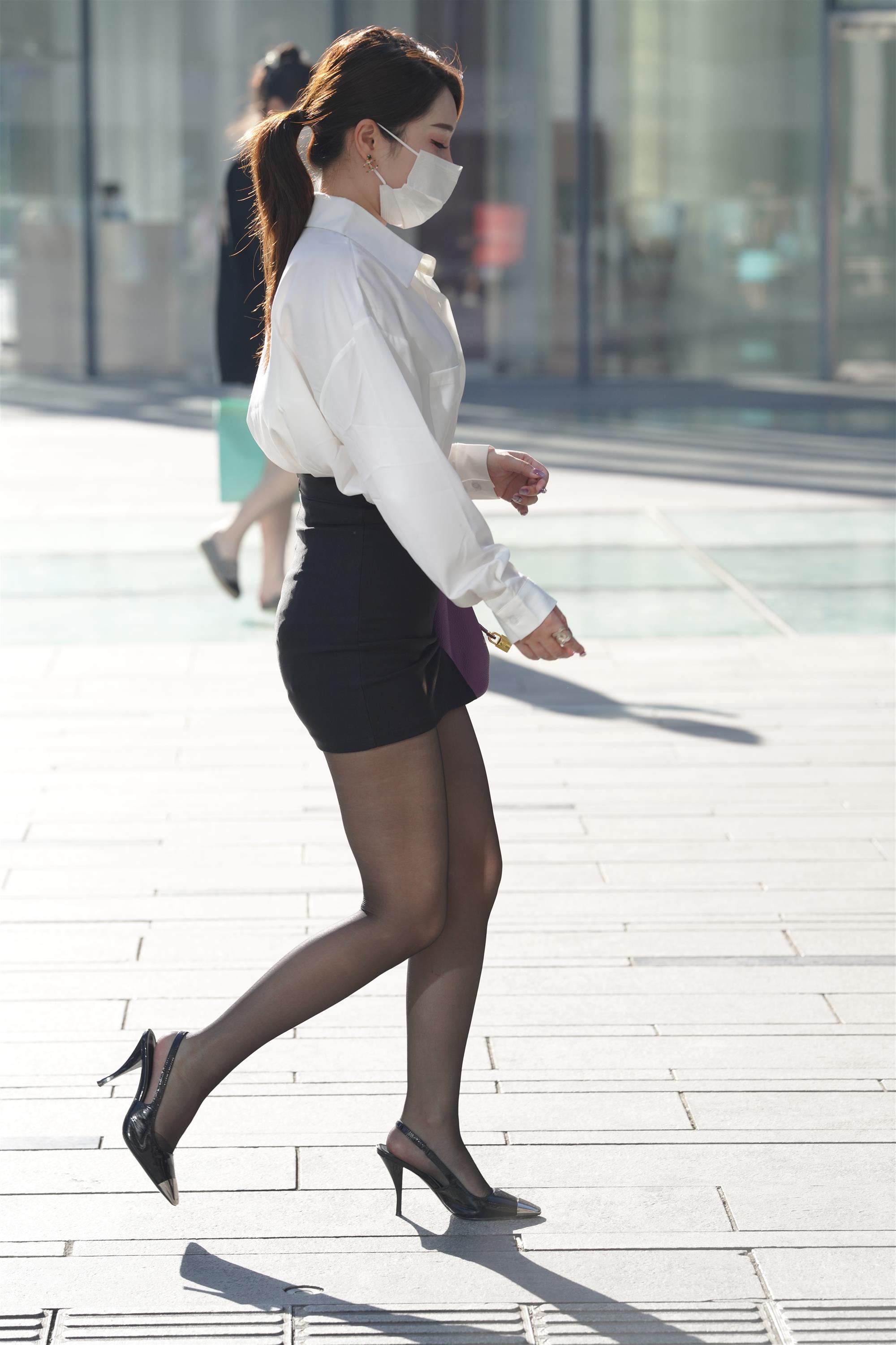 Street White shirt and black mini skirt - 47.jpg