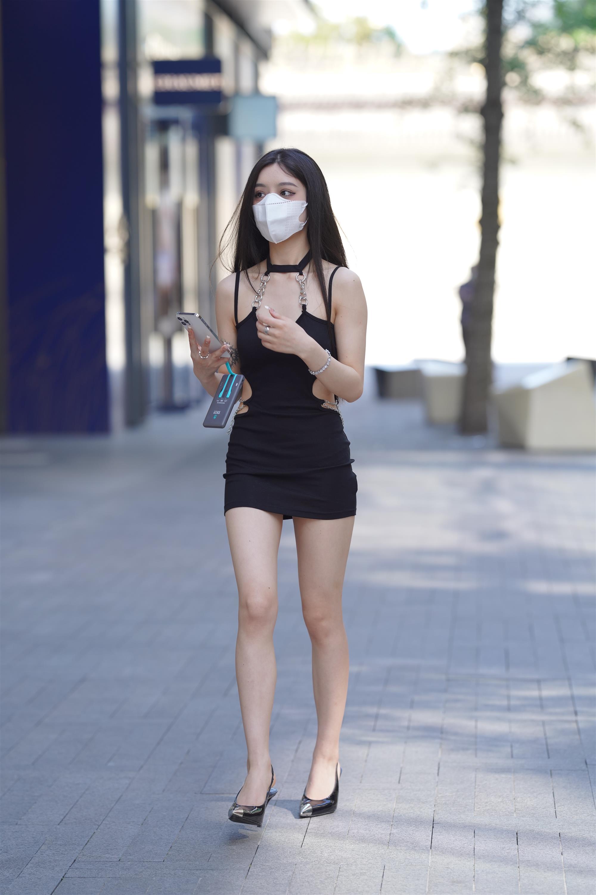 Street girl in a black slip dress - 13.jpg