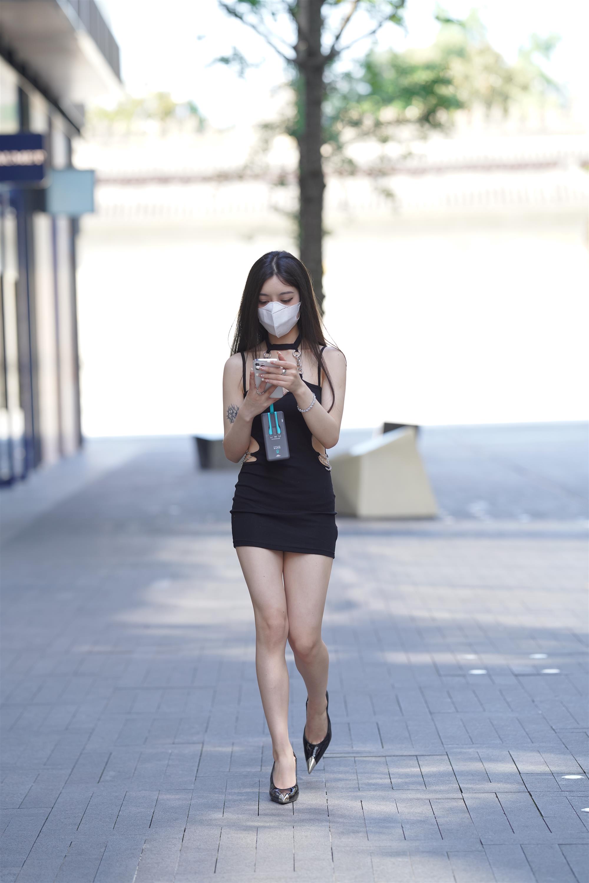 Street girl in a black slip dress - 3.jpg