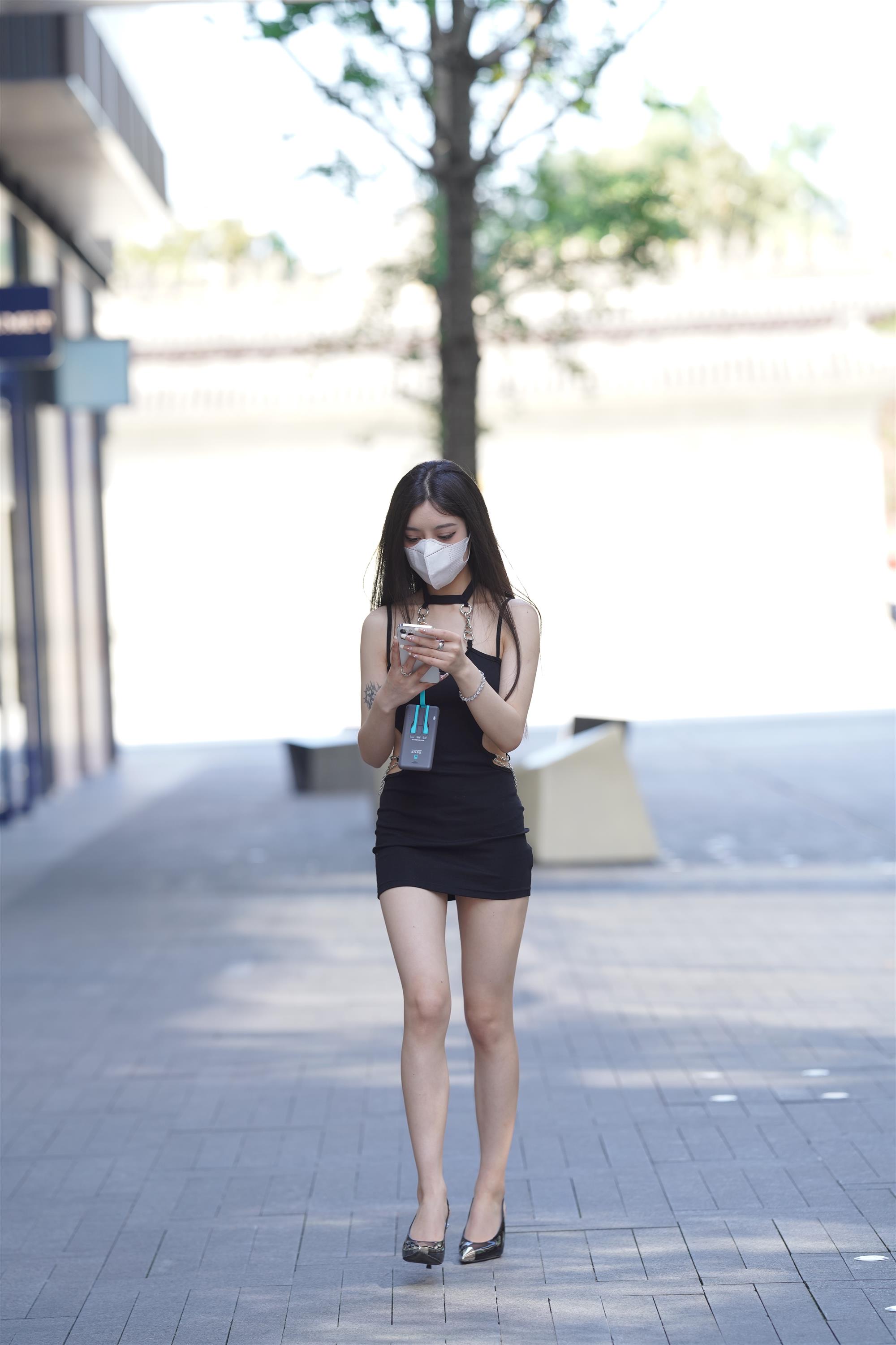 Street girl in a black slip dress - 2.jpg