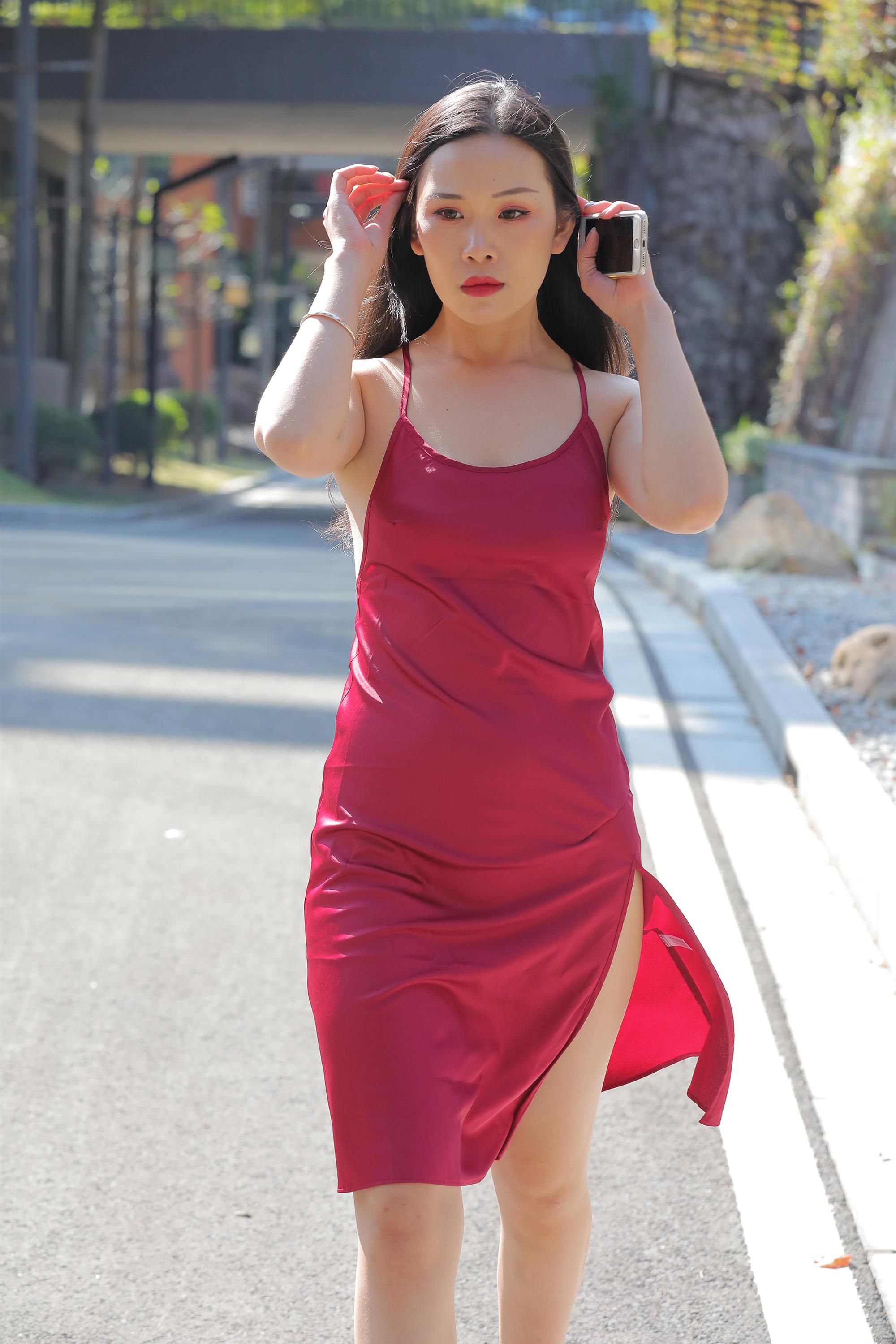 Street beauty in a red dress - 5.jpg