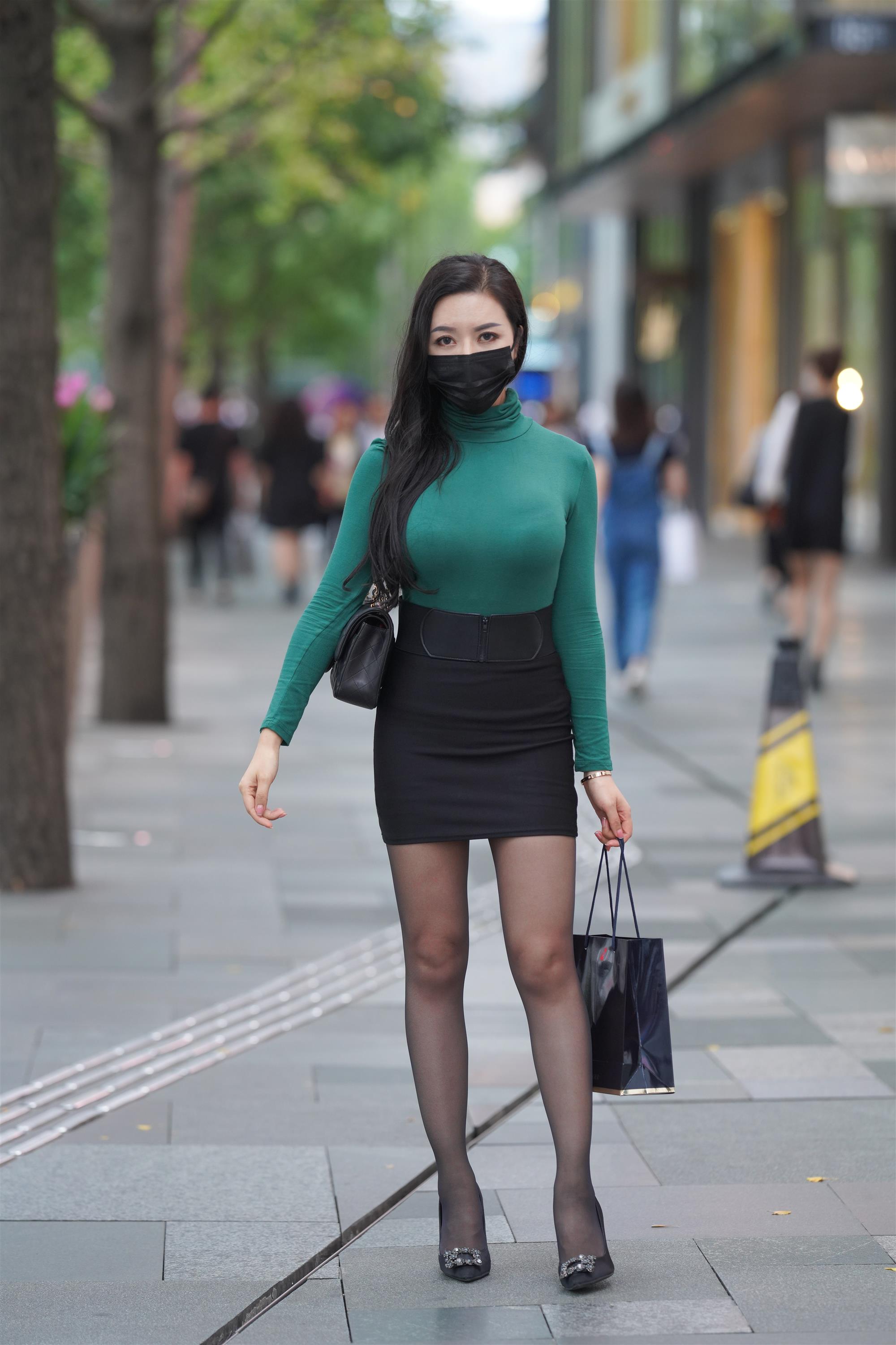 Street Black tight skirt beauty - 25.jpg