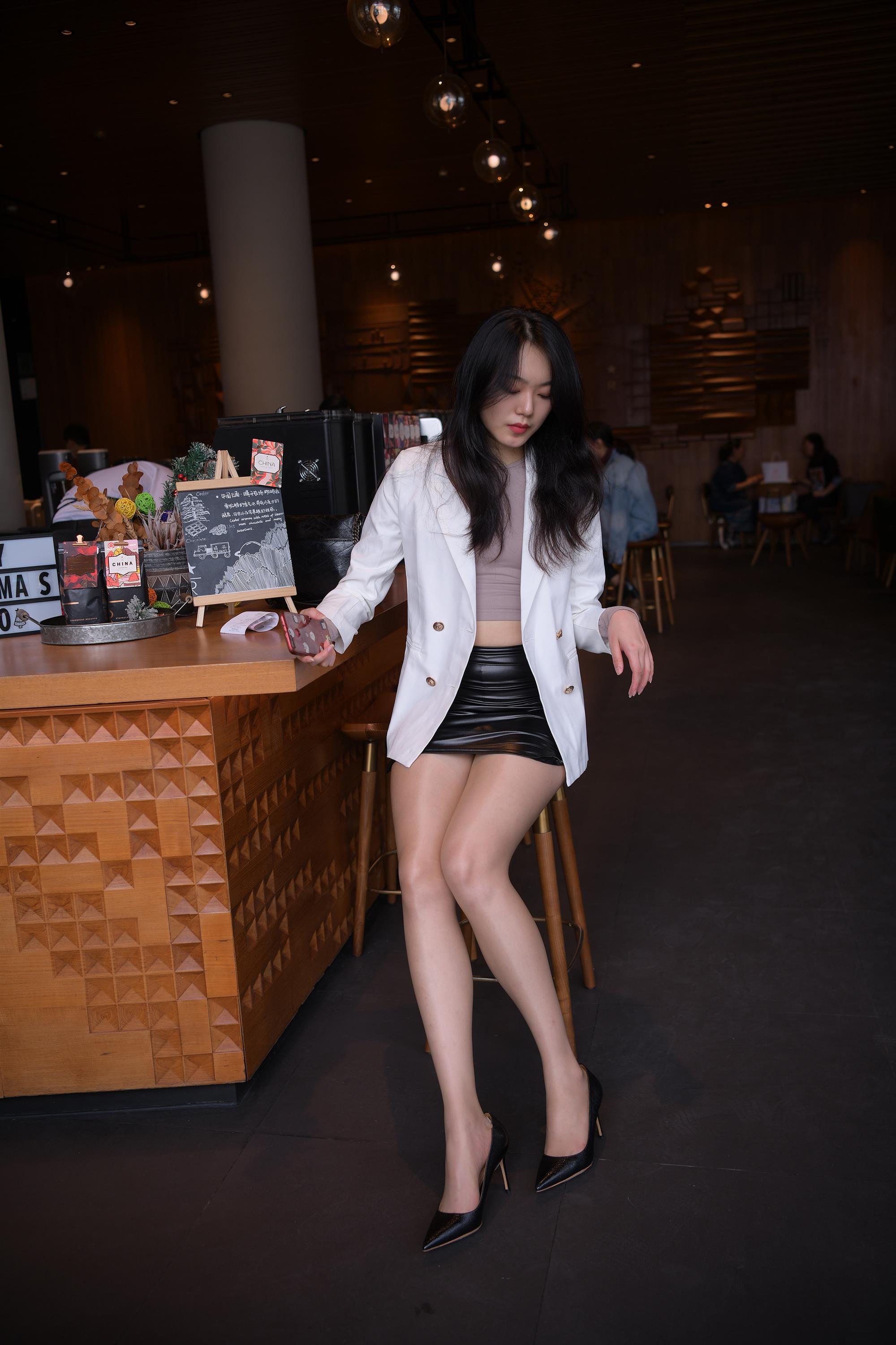 Street black mini skirt white suit - 144.jpg