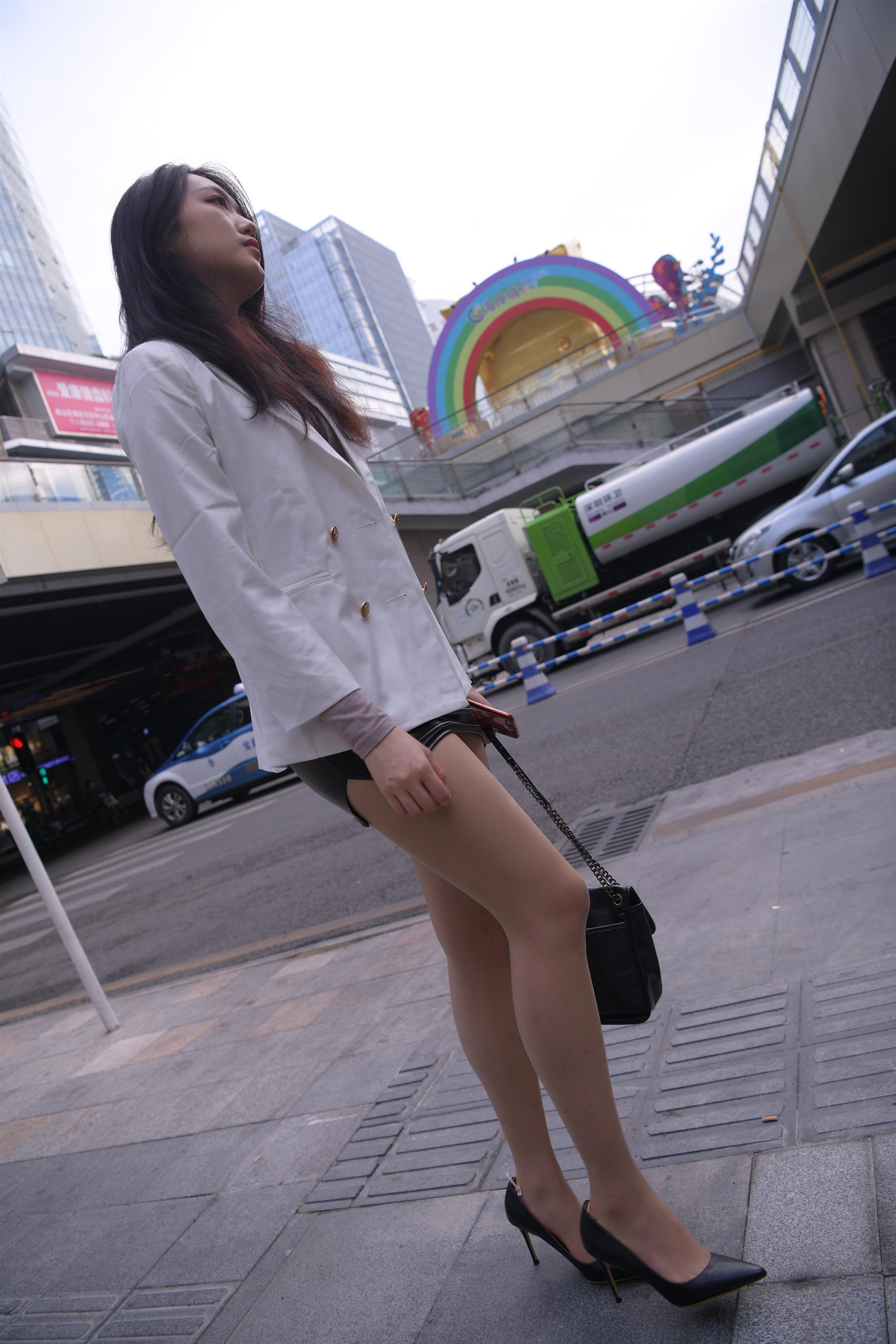 Street black mini skirt white suit - 116.jpg