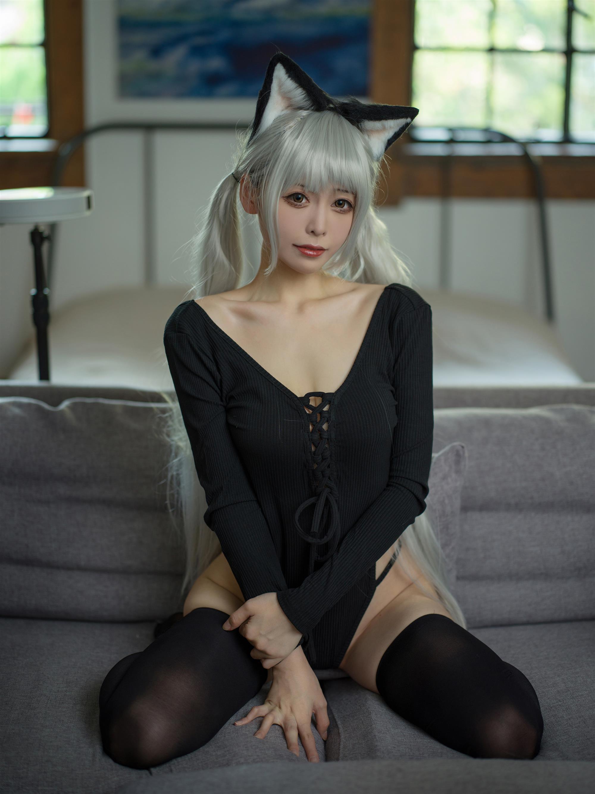 Cosplay 樱岛嗷一 黑猫针织衫连体衣 - 1.jpg