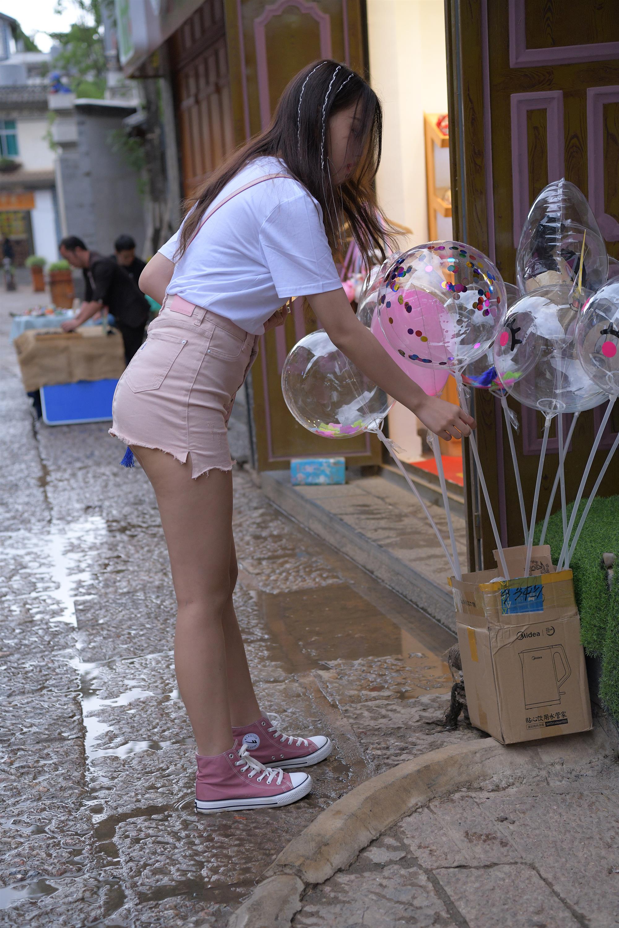 Street Pure girl in Pink Jeans Skirt - 265.jpg